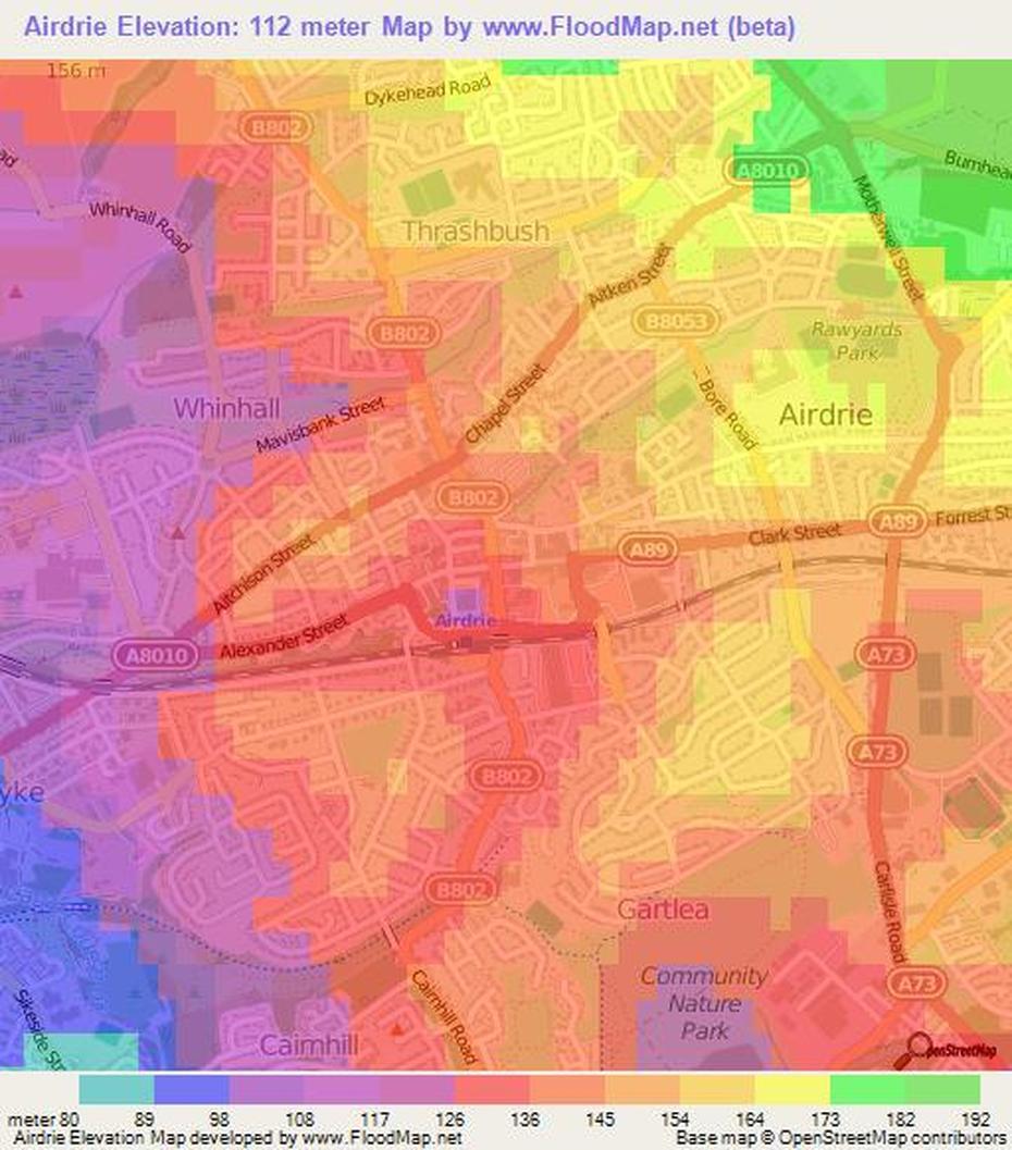 Elevation Of Airdrie,Uk Elevation Map, Topography, Contour, Airdrie, United Kingdom, Airdrie, United Kingdom