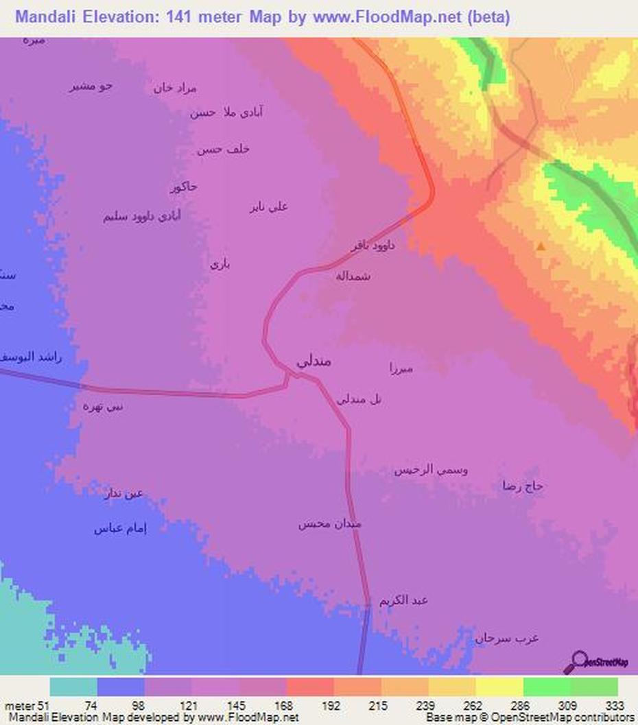 Elevation Of Mandali,Iraq Elevation Map, Topography, Contour, Mandalī, Iraq, Celtic Mandala  Tattoos, Omalovanky  Mandali