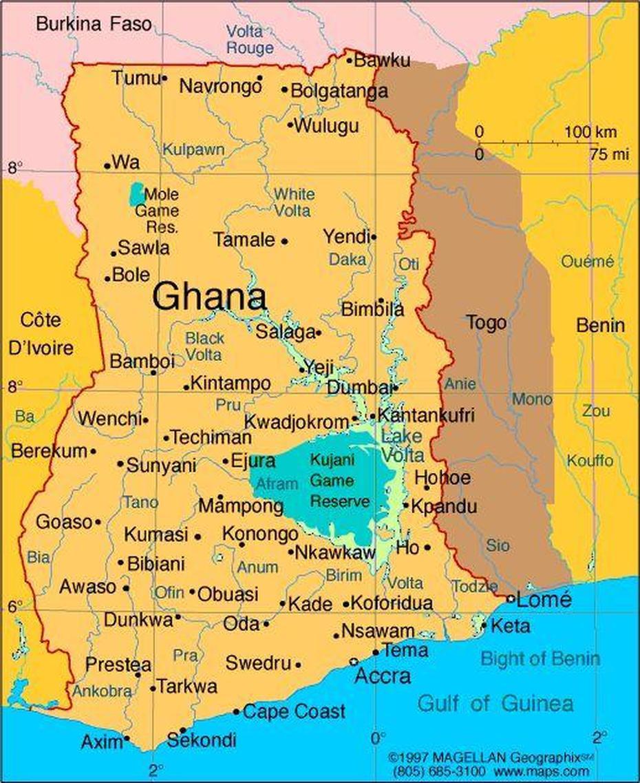 Of Ghana With Towns, Ghana Flag, Ghana, Effia-Kuma, Ghana