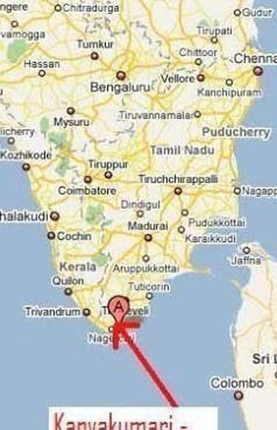 Map Of India Kanyakumari – Maps Of The World, Kānkuria, India, India World, India Kids