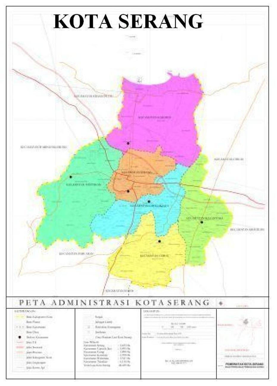 Map Kota Serang, Serang, Indonesia, Cilegon Indonesia, Anyer