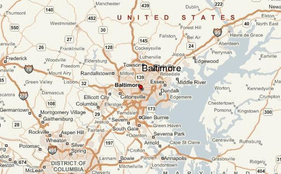 Maryland Road  Detailed, Baltimore County, Guide Urbain, Baltimore, United States