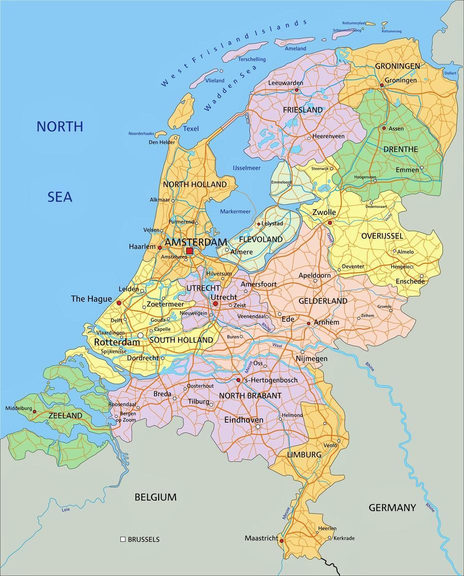 Netherlands Maps | Printable Maps Of Netherlands For Download, Goes, Netherlands, Netherlands History, Netherlands Travel