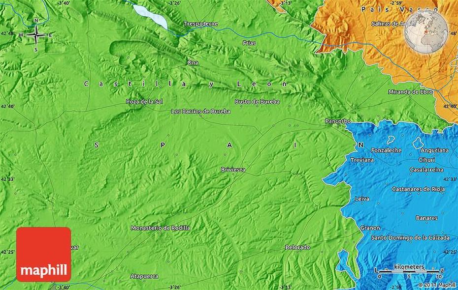 Political Map Of Miranda De Ebro, Miranda De Ebro, Spain, Ebro A, Miranda De Ebro