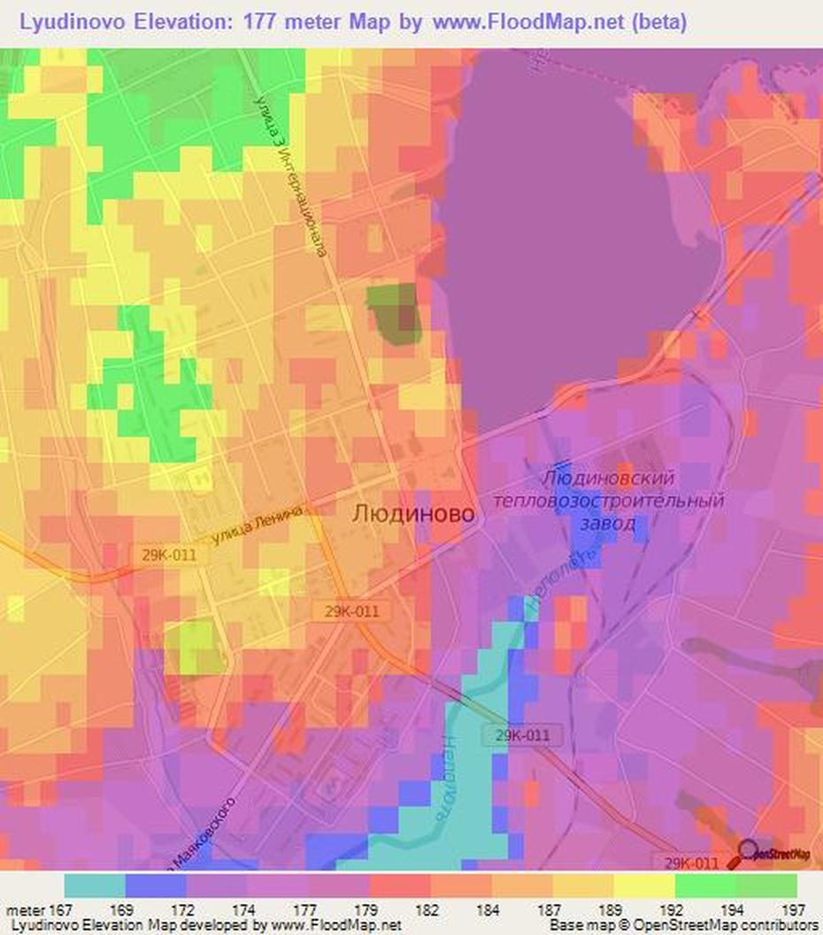 Russia States, Russia  With Countries, Elevation , Lyudinovo, Russia