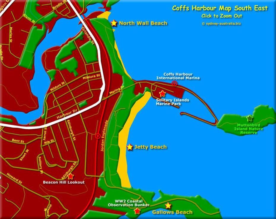 Se Coffs Harbour Map, Northern Nsw, Coffs Harbour, Australia, Rock  Hampton, Banana Coffs Harbour