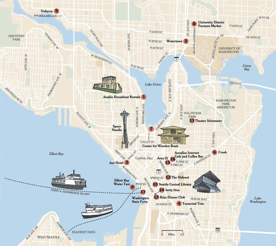 Seattle Map, Seattle, United States, Seattle In Usa, United States Airport