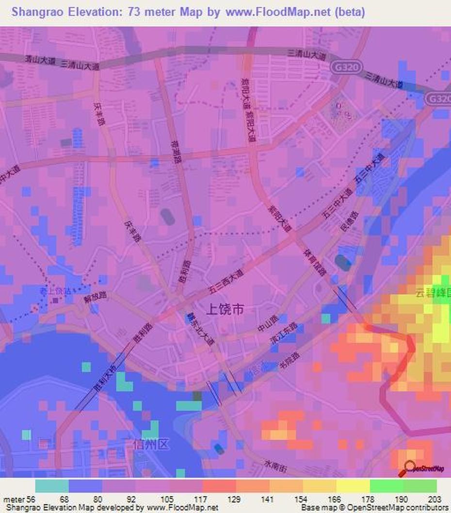 Shangrao City, Nanchang China, Elevation , Shangrao, China