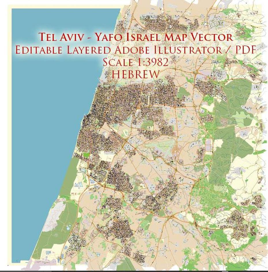 Tel Aviv Homes, Old Jaffa Israel,  Vector, Tel Aviv-Yafo, Israel