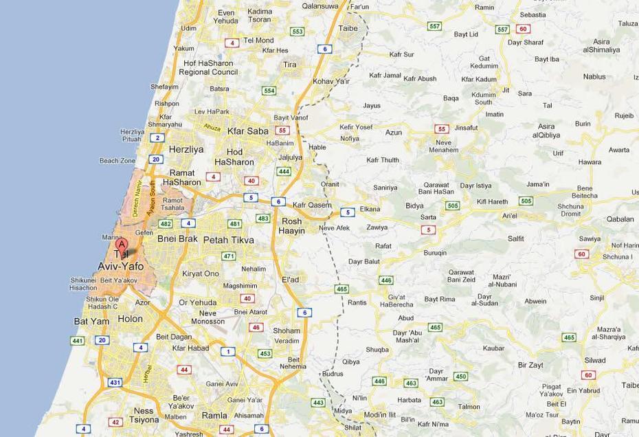 Tel Aviv Yafo Map, Tel Aviv-Yafo, Israel, Tel Aviv Coastline, Tel Aviv Market
