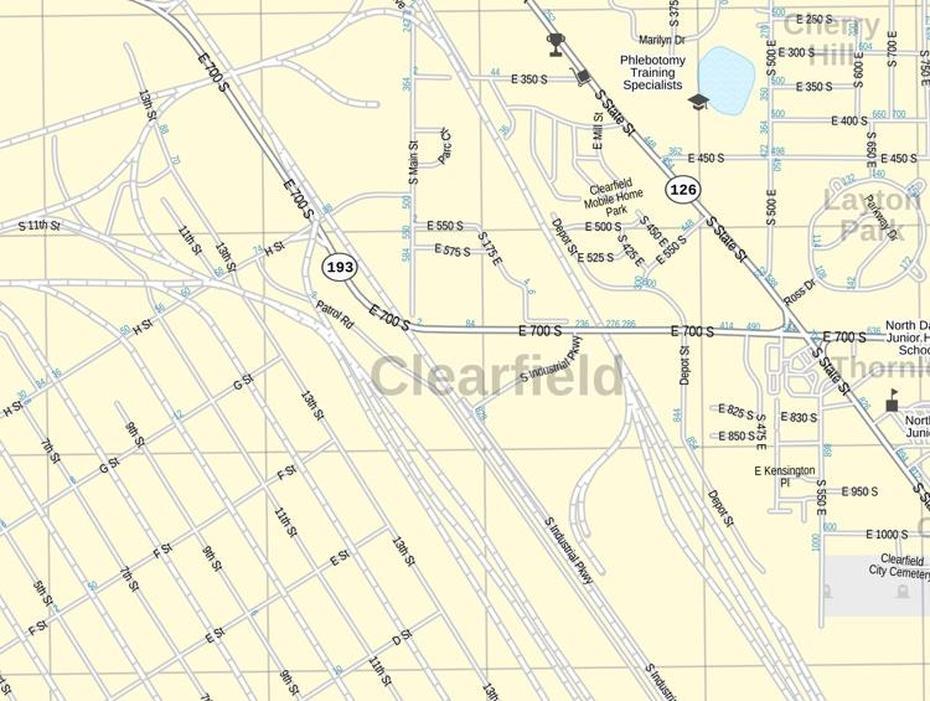 Clearfield Map, Utah, Clearfield, United States, United States  With Major Cities, United States  Names