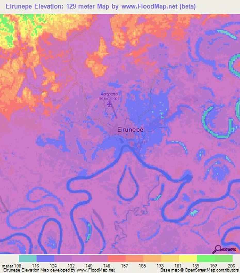 Elevation Of Eirunepe,Brazil Elevation Map, Topography, Contour, Eirunepé, Brazil, Amazônia  1, Urucurituba