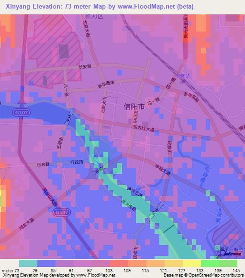 Elevation Of Xinyang,China Elevation Map, Topography, Contour, Xunyang, China, China  Simple, Eastern China