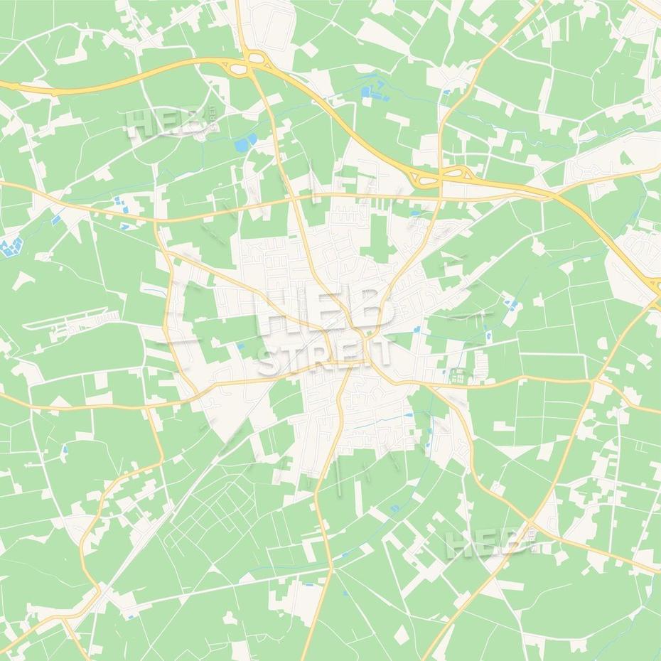 Ganderkesee, Germany Vector Map – Classic Colors – Hebstreits Sketches, Ganderkesee, Germany, Gymnasium Ganderkesee, Oldenburg Germany