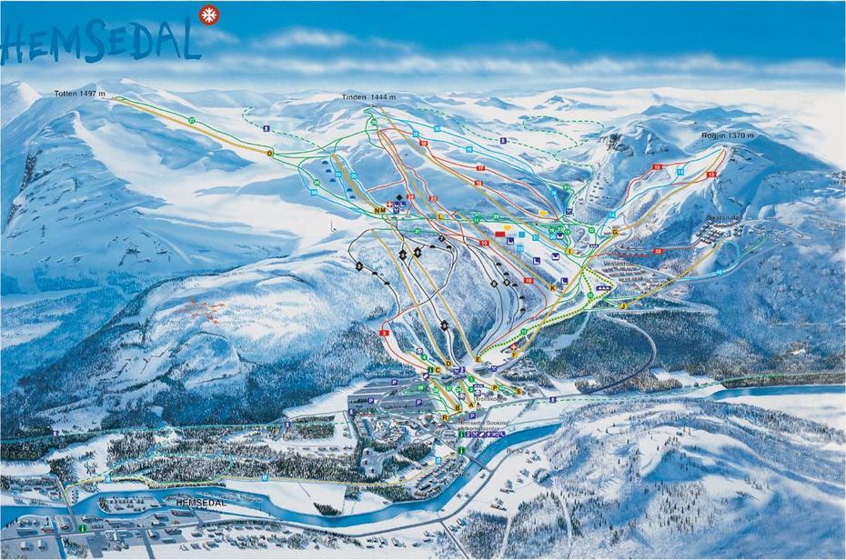 Hemsedal Ski Map, Norway, Europe, Ski, Norway, Voss Norway, Ski Resort