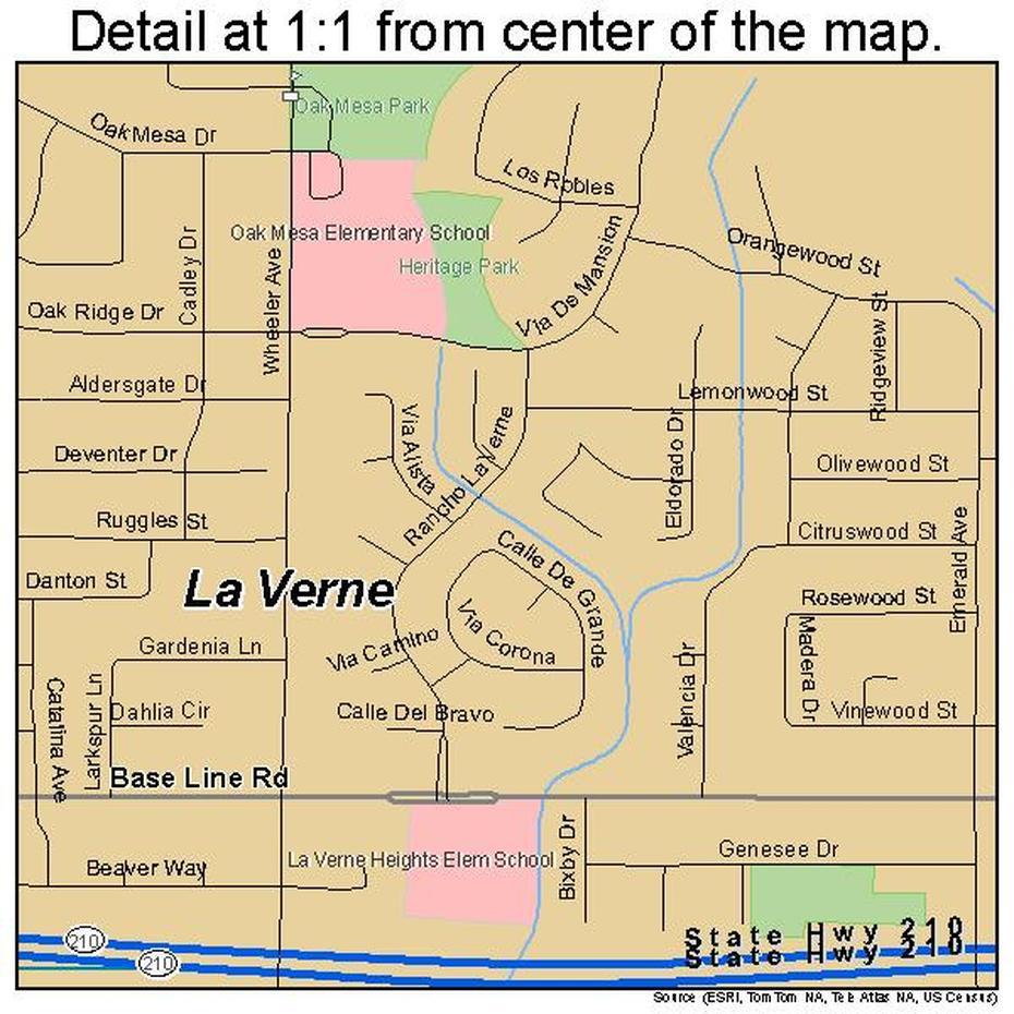 La Verne California Street Map 0640830, La Verne, United States, University Of La Verne, University Of La Verne Campus