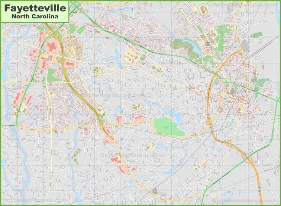 Large Detailed Map Of Fayetteville, Fayetteville, United States, Street  Of Fayetteville Nc, Fayetteville Ar City