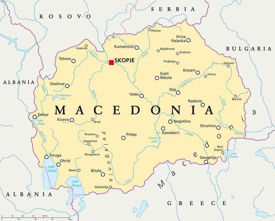 Macedonia-Map – Thecurrent | Continental Currency Exchange, Skopje, Macedonia, Central Macedonia, North Macedonia On World