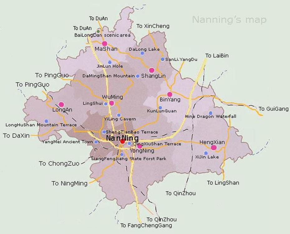 Nanning Map, Map Of Nanning, Nanning China Map, Nanning City Map, Nanning, China, Liuzhou China, Quanzhou China