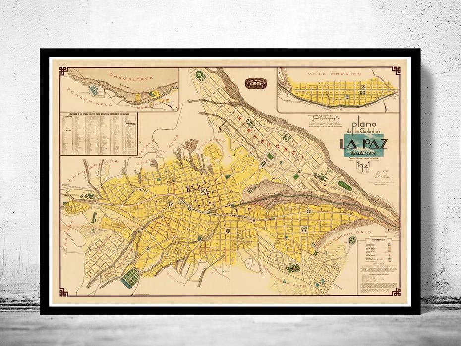 Old Map Of La Paz Bolivia 1941 – Vintage Maps And Prints, La Paz, Bolivia, La Paz Bolivia Capital, Peru And Bolivia