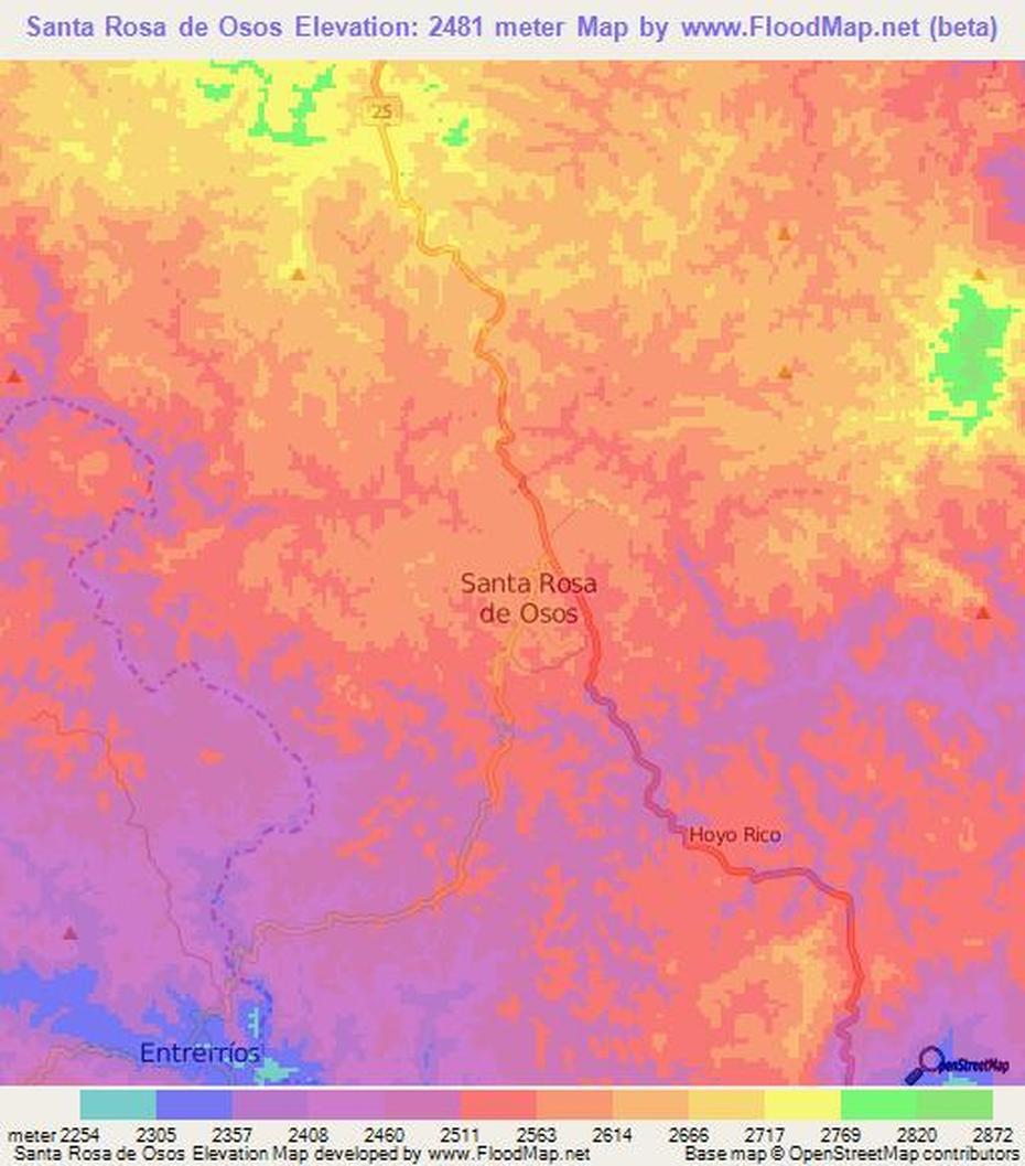 Oso De Las Cavernas, La Rosa De Guadalupe, Topography, Santa Rosa De Osos, Colombia