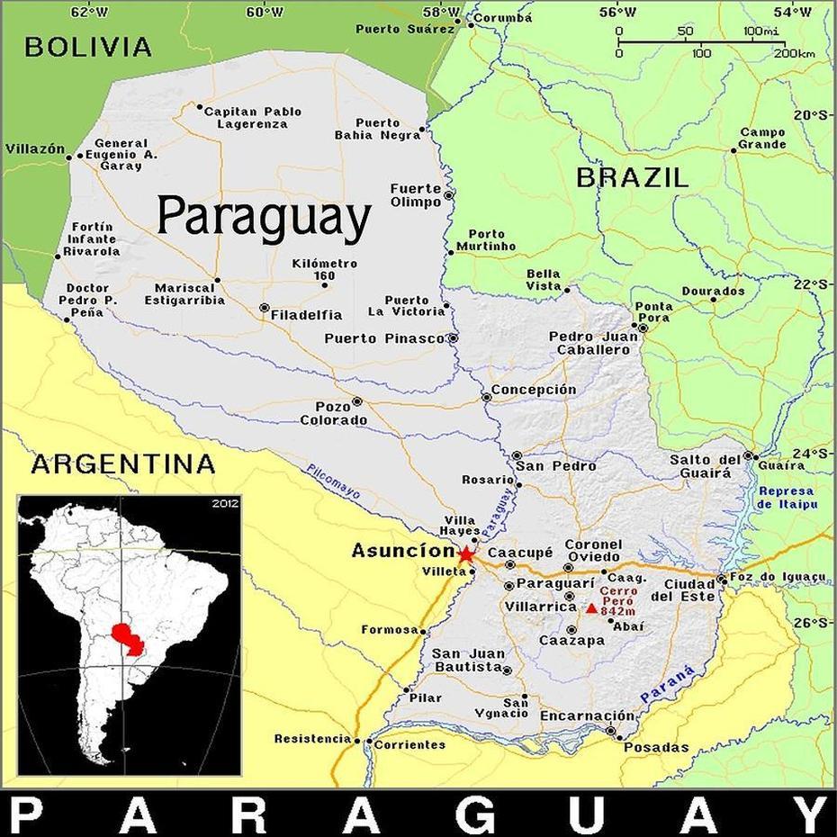 Paraguay Exotic Map Mixed Media By Florene Welebny, Ypané, Paraguay, Capital Of Paraguay, Region  Paraguay