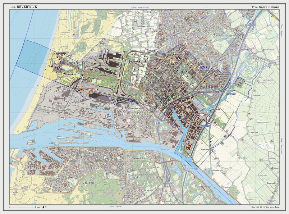 Plattegrond Beverwijk, Heemskerk, Joods Namenmonument, Beverwijk, Netherlands