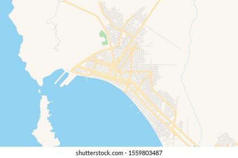 Printable Street Map Chimbote Peru Map Stok Vektor (Telifsiz …, Chimbote, Peru, Provincias De Peru, Peru Political