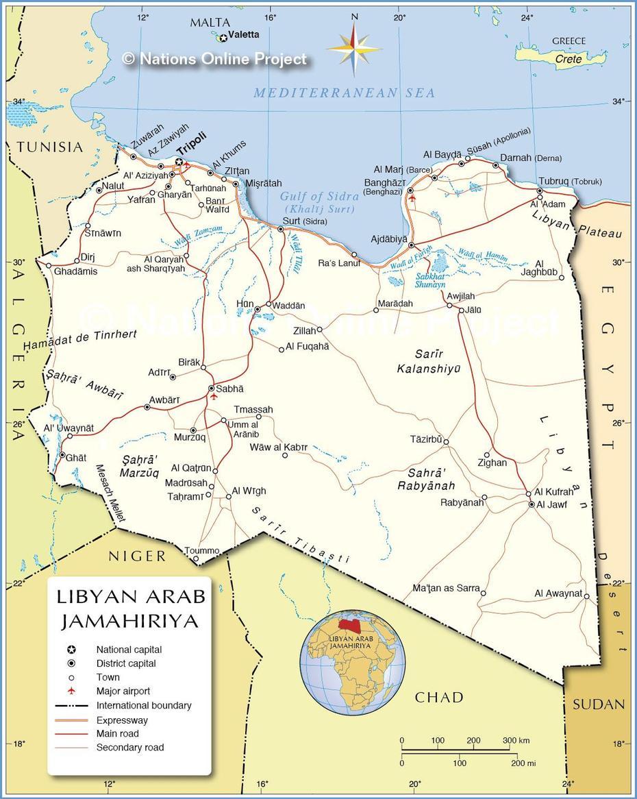 Sahara Desert Libya, Idehan  Ubari, Nations Online, Awbārī, Libya