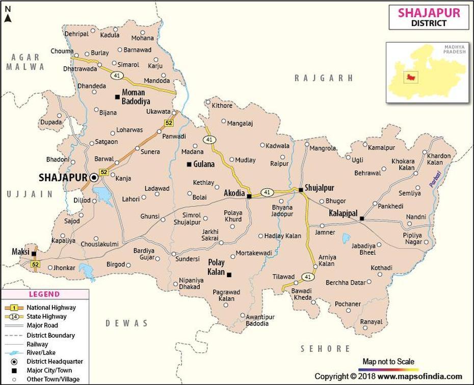 Shajapur District Map, Shāhjānpur, India, Western India, Incredible India