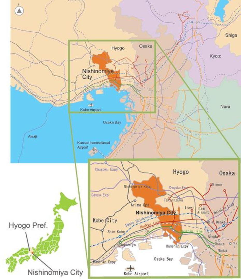 Traffic Information Of Nishinomiya | Nishinomiya Tourism Association, Nishinomiya-Hama, Japan, Japanese Garden Trees, Kobe Japan
