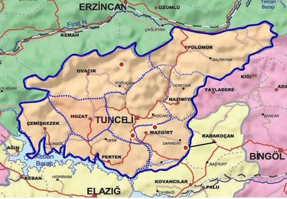 Tunceli Map – Turkey, Tunceli, Turkey, Elazig Turkey, Sivas Turkey