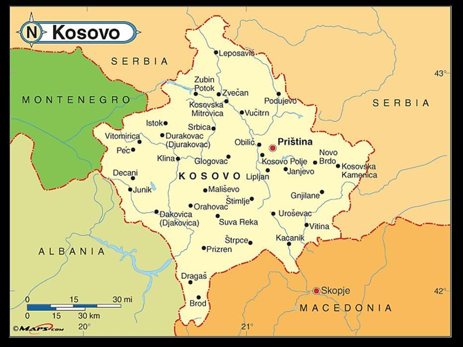 2 Map Of The Province Of Kosovo  Military Caveats, Klinë, Kosovo, Kosovo / Location, Serbia And Kosovo
