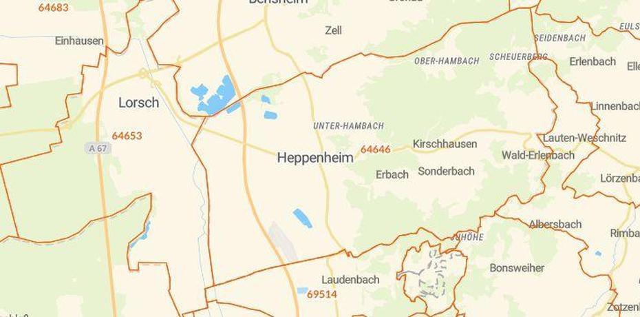 64646 Heppenheim Mit Plz Karte Und Straenverzeichnis, Heppenheim, Germany, Heppenheim Hessen, Miltenberg Germany