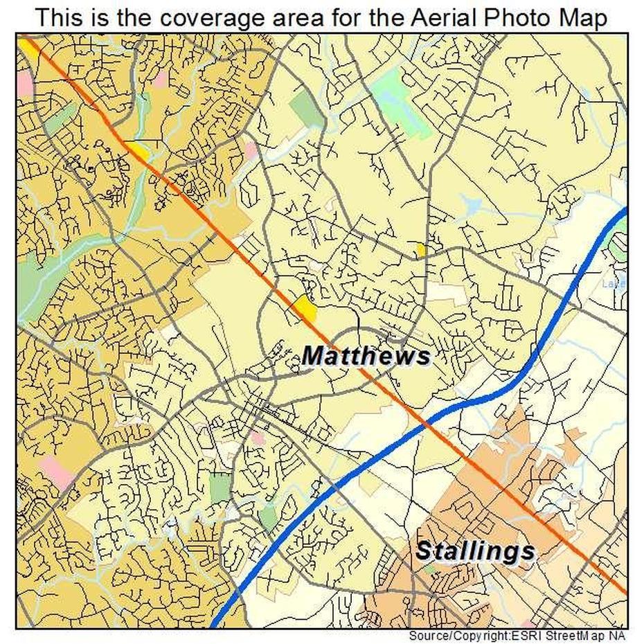 Aerial Photography Map Of Matthews, Nc North Carolina, Matthews, United States, United States  Color, United States  With City