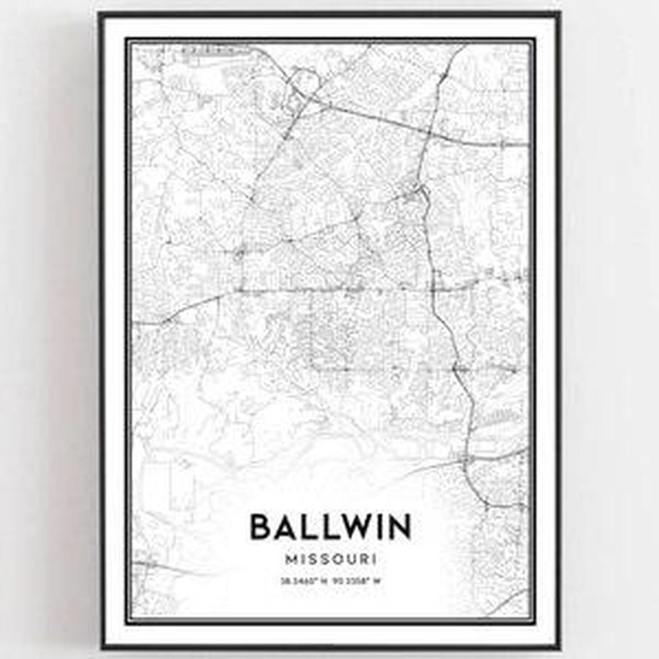 Ballwin Map Print Ballwin Map Poster Wall Art Mo City Map | Etsy, Ballwin, United States, Mo Zip Code, Ballwin Manor