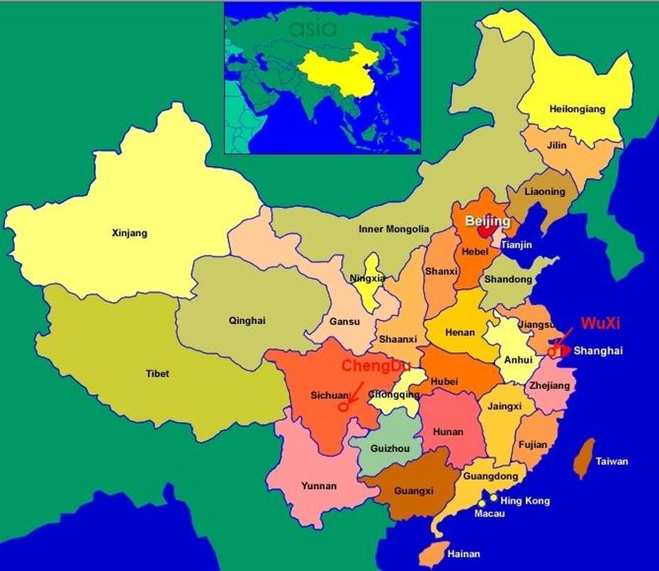 China  With Flag, China  Simple, Planet, Wuxue, China