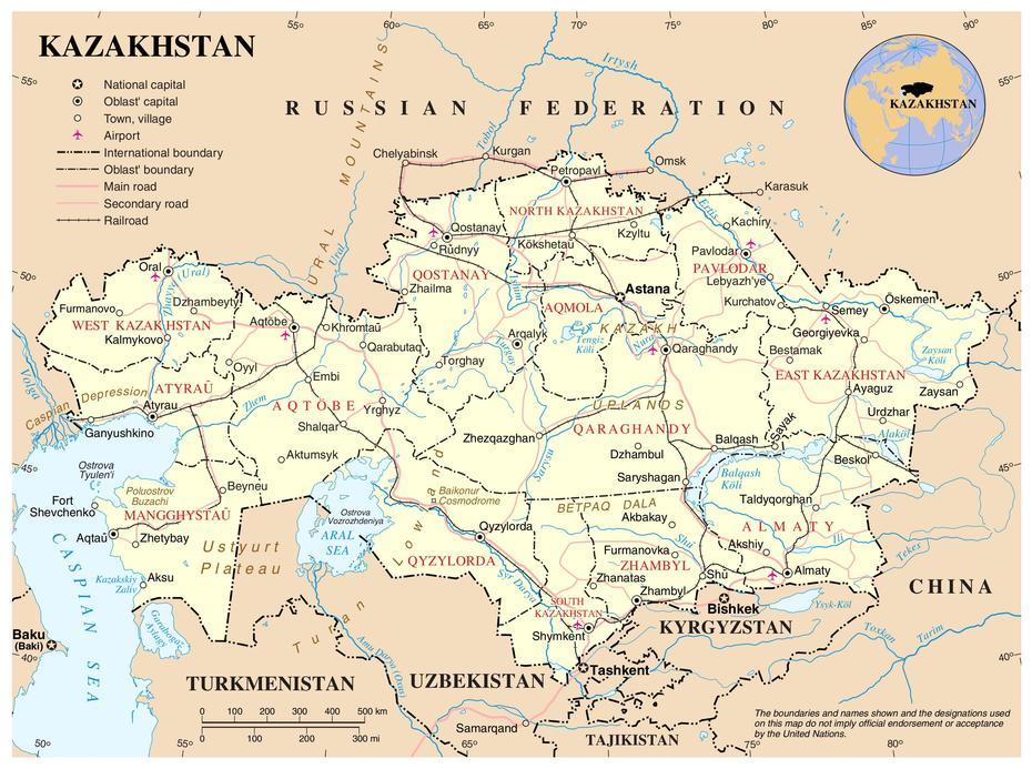 Kazakhstan Map, Political Map Of Kazakhstan Nations Online Project …, Balyqshy, Kazakhstan, Kazakhstan Europe, Regions Of Kazakhstan