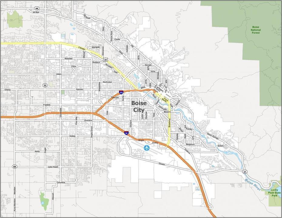 Map Of Boise, Idaho – Gis Geography, Boise, United States, United States  Blue, Boise Idaho  Area