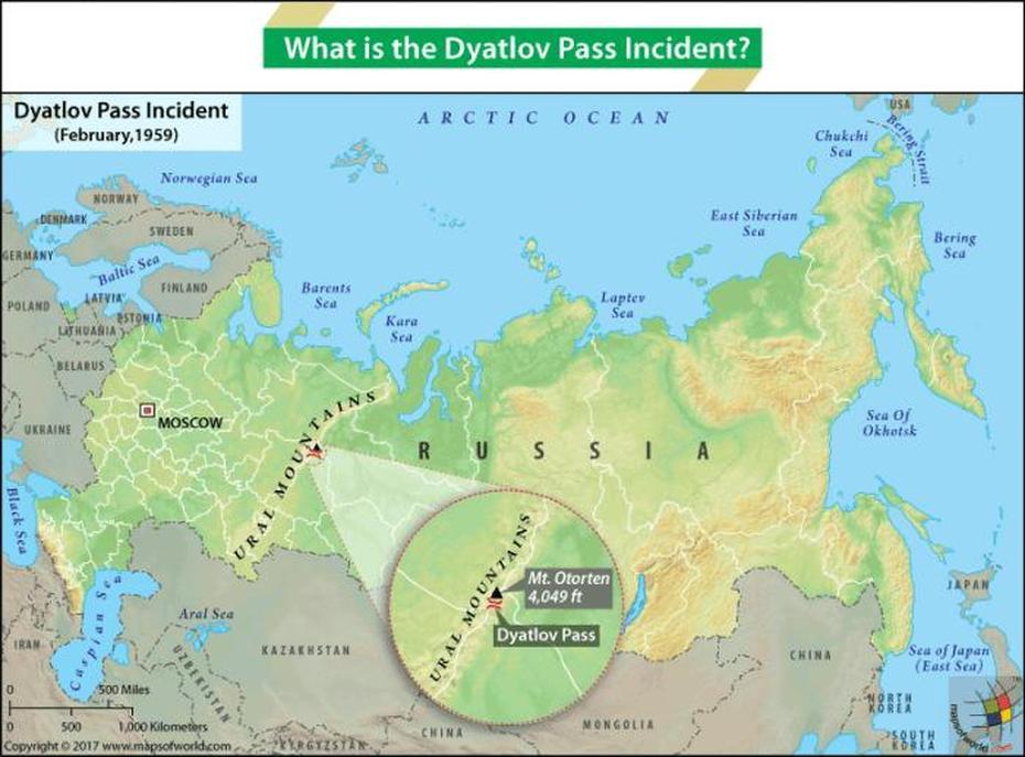 Map Of Russia Highlighting Location Of Dyatlov Pass In Ural Mountains …, Dyatkovo, Russia, Russia  Countries, Russia States