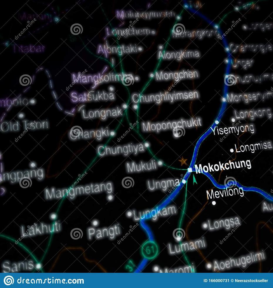 Mokokchung Place In India Displaying On Geographical Location Map Stock …, Mokokchūng, India, Kohima  Nagaland, Nagaland Physical