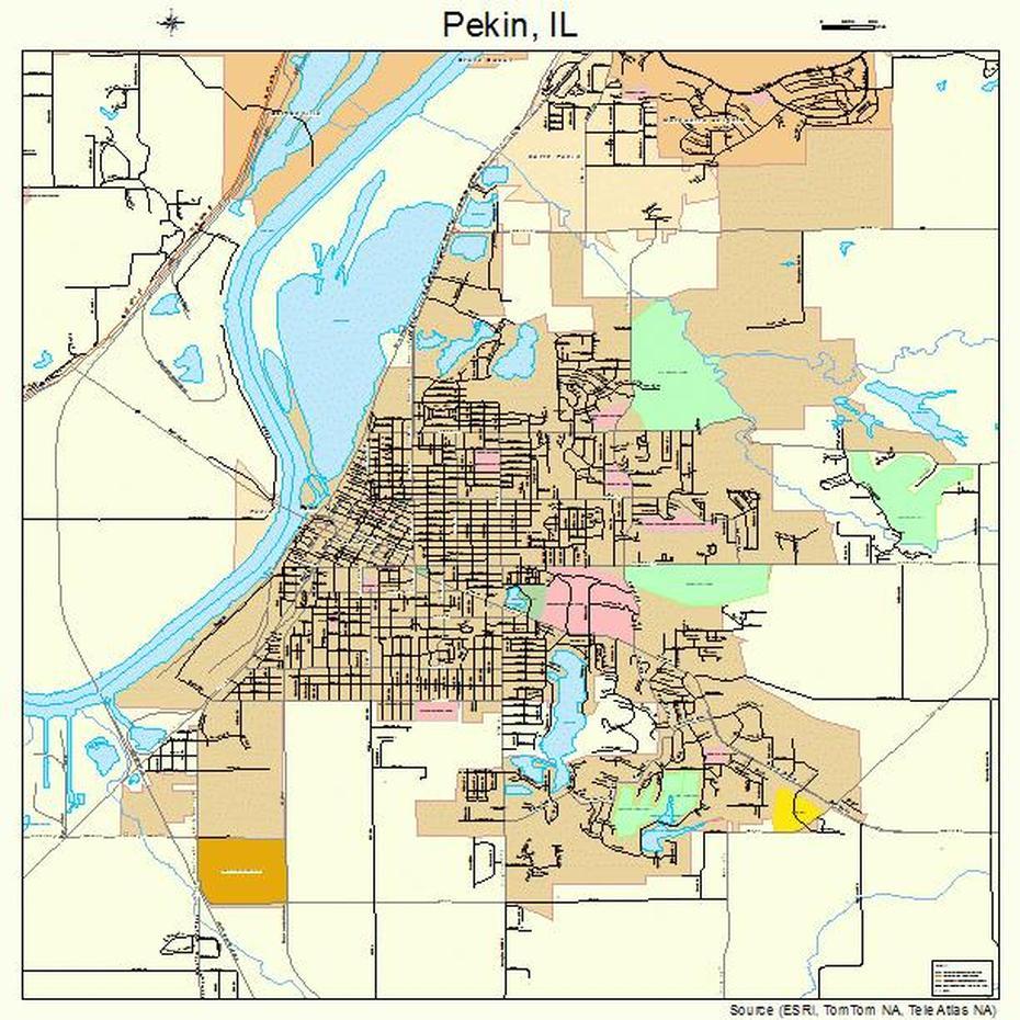 Pekin Illinois Street Map 1758447, Pekin, United States, Pekin Indiana, Peiping
