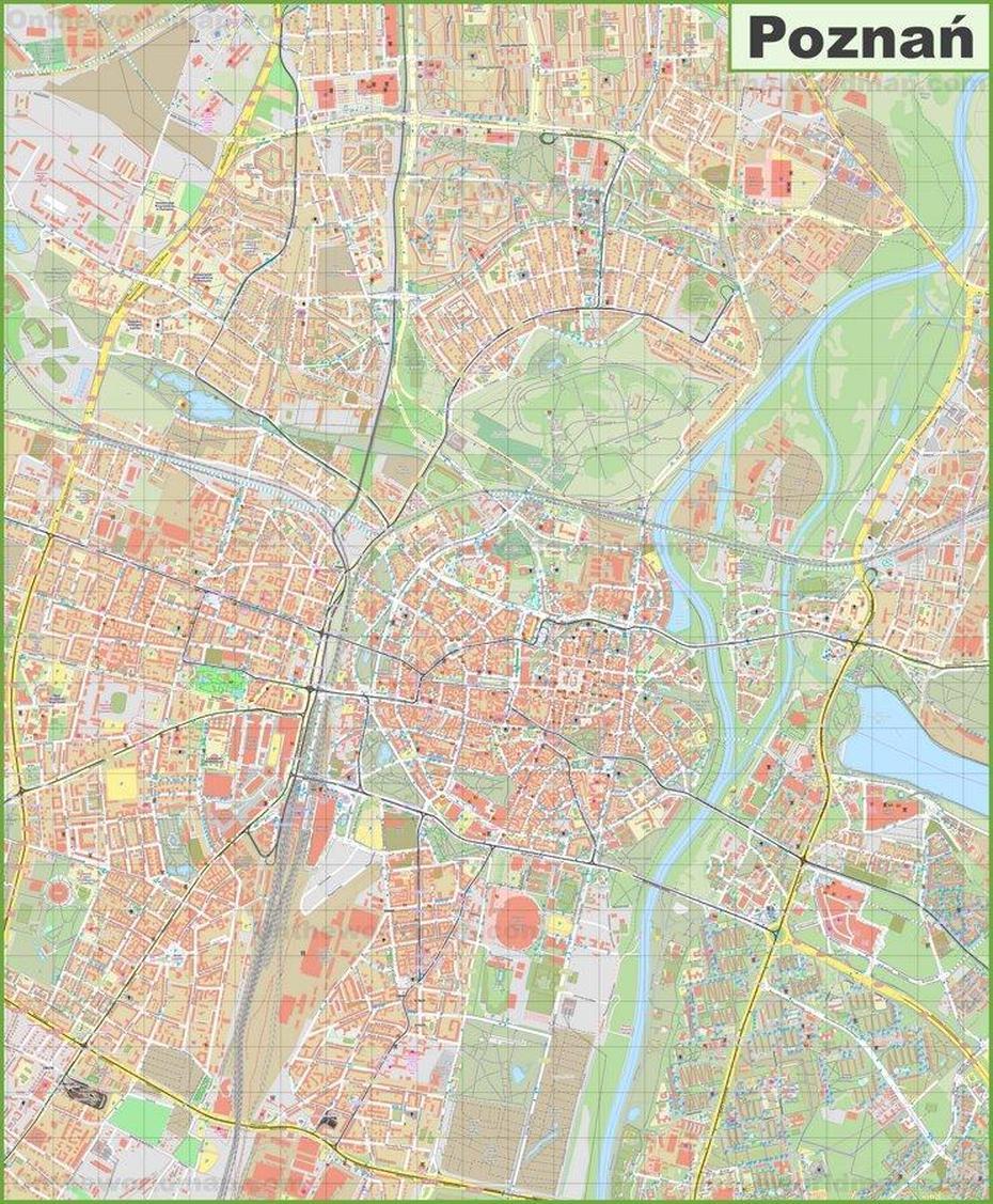 Poznań A, Szczecin Poland, Large Detailed, Poznań, Poland