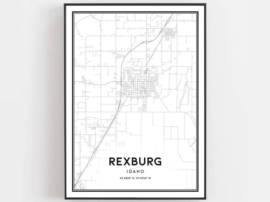 Rexburg Map Print Rexburg Map Poster Wall Art Id City Map | Etsy, Rexburg, United States, Orofino Idaho, Nampa Idaho