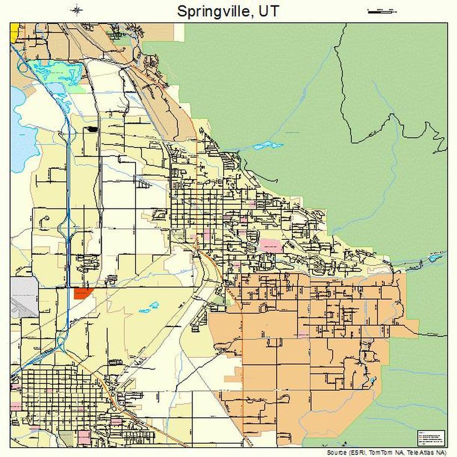 Springville Utah Street Map 4972280, Springville, United States, Springville City Zoning, Springville Tn