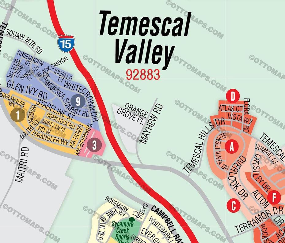 Temescal Valley Map – Pdf, Editable, Royalty Free  Otto Maps, Temescal Valley, United States, Temescal Canyon, Temescal Canyon