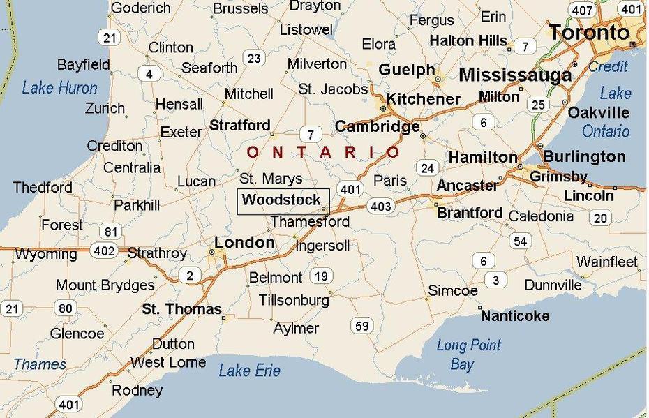 Woodstock, Ontario Area Map & More, Woodstock, Canada, Woodstock Site, Woodstock Ga