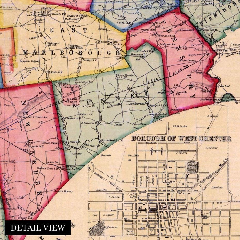 1856 Chester County Pennsylvania Map – Vintage Chester County Wall Art …, Chester, United States, United States  50 States, United States  Puzzle