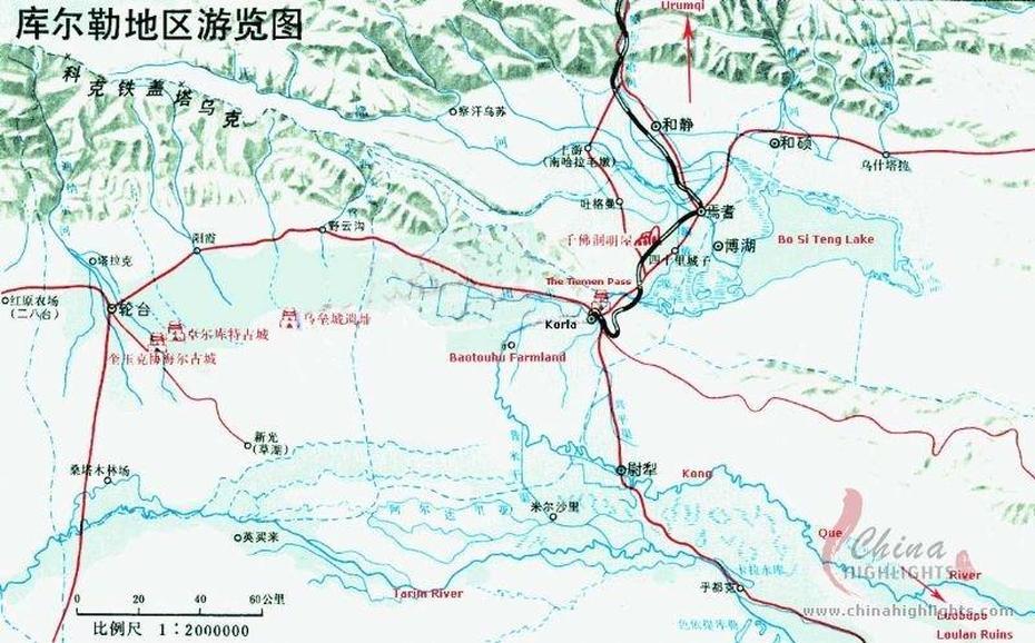 B”Korla Maps, Maps Of Korlas Tourist Attractions”, Korla, China, Korla Xinjiang, Jinan