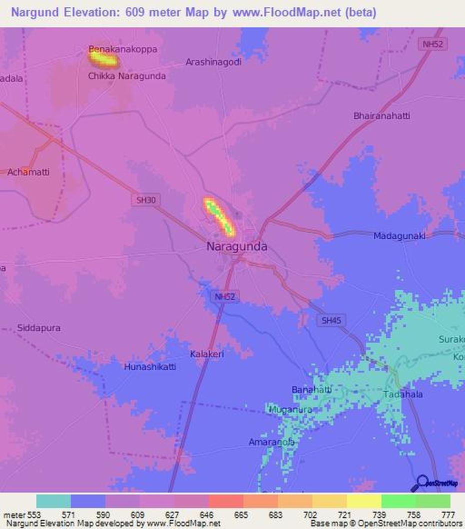 Elevation Of Nargund,India Elevation Map, Topography, Contour, Nargund, India, India  Png, India  World